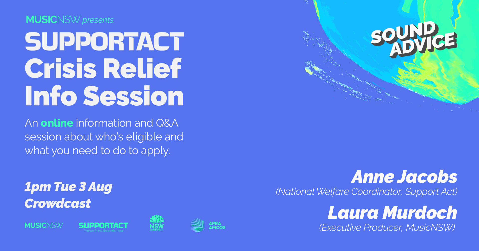 SOUND ADVICE Support Act Crisis Relief Info Session MusicNSW