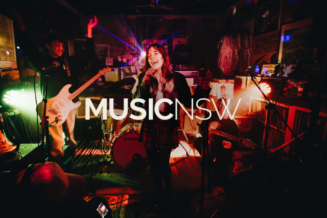 Band performing at Howl & Moan Records, photo by Emily Cherie Read