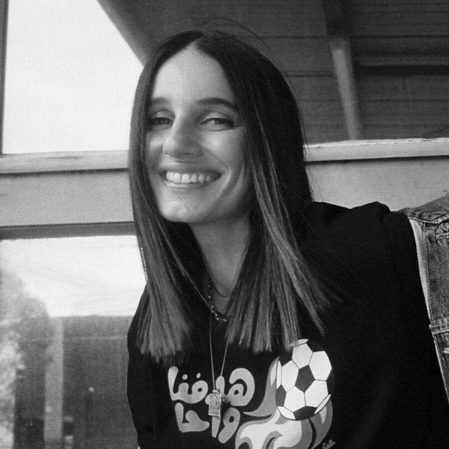 Nina Agzarian smiling at the camera